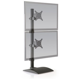 HAT Design Works Stand for Dual Monitor Monitors, Black